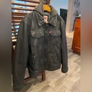 Levi’s leather hoodie/jacket